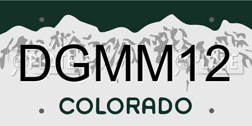 DGMM12 Colorado License Plate