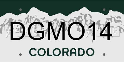 DGMO14 Colorado License Plate