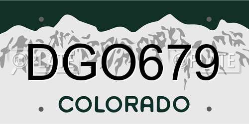 DGO679 Colorado License Plate