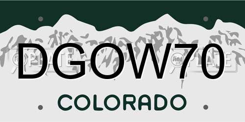 DGOW70 Colorado License Plate