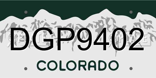 DGP9402 Colorado License Plate