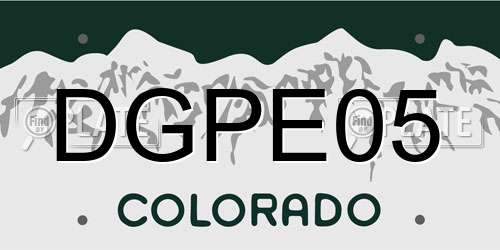 DGPE05 Colorado License Plate