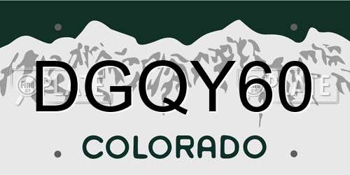 DGQY60 Colorado License Plate