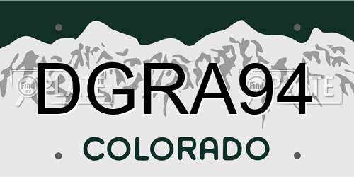 DGRA94 Colorado License Plate