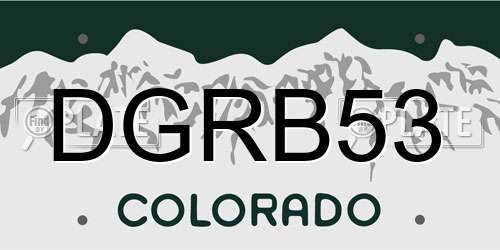 DGRB53 Colorado License Plate