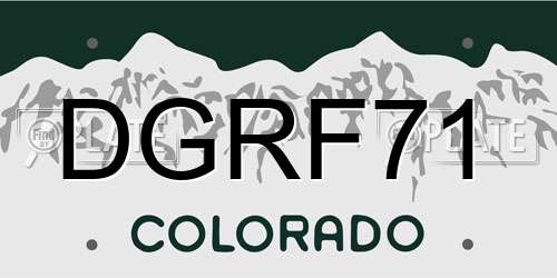 DGRF71 Colorado License Plate