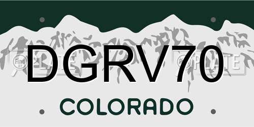 DGRV70 Colorado License Plate
