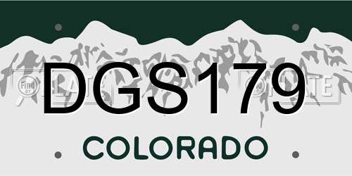 DGS179 Colorado License Plate