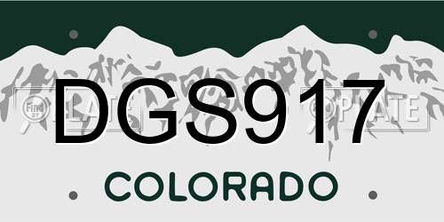 DGS917 Colorado License Plate
