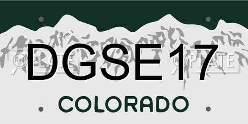 DGSE17 Colorado License Plate