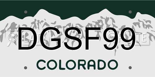 DGSF99 Colorado License Plate