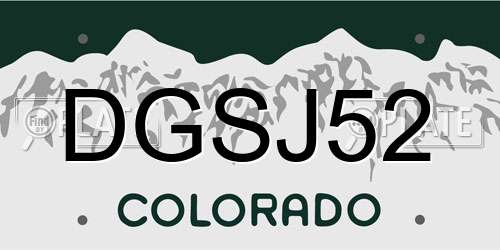 DGSJ52 Colorado License Plate
