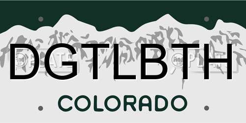 DGTLBTH Colorado License Plate