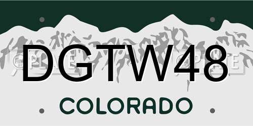 DGTW48 Colorado License Plate