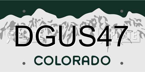 DGUS47 Colorado License Plate