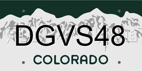 DGVS48 Colorado License Plate