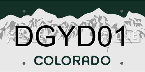 DGYD01 Colorado License Plate