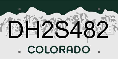 DH2S482 Colorado License Plate
