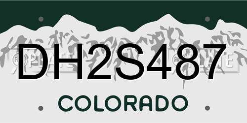 DH2S487 Colorado License Plate