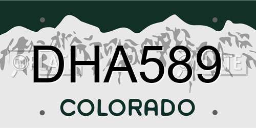 DHA589 Colorado License Plate
