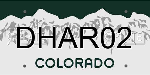 DHAR02 Colorado License Plate