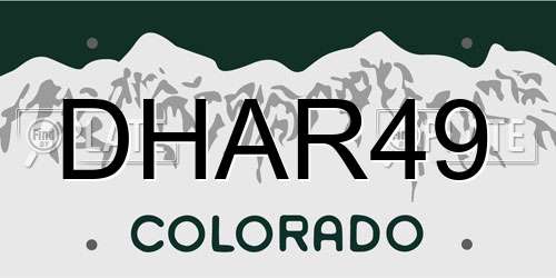 DHAR49 Colorado License Plate