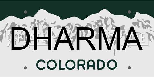 DHARMA Colorado License Plate