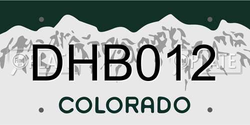 DHB012 Colorado License Plate
