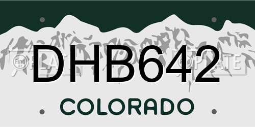 DHB642 Colorado License Plate