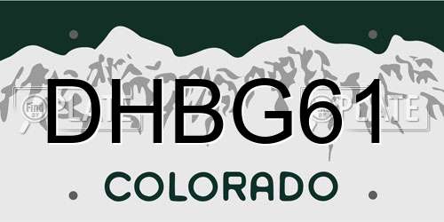 DHBG61 Colorado License Plate