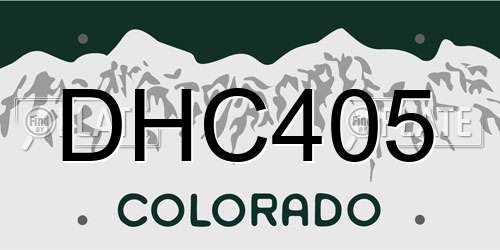 DHC405 Colorado License Plate