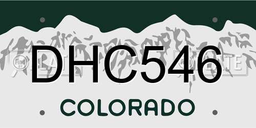 DHC546 Colorado License Plate