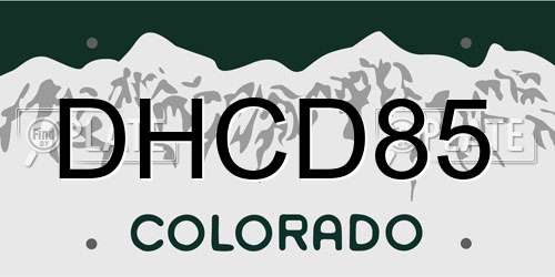 DHCD85 Colorado License Plate