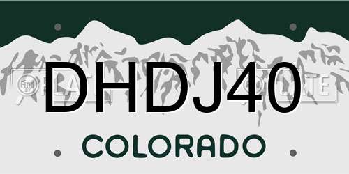 DHDJ40 Colorado License Plate