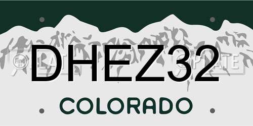 DHEZ32 Colorado License Plate
