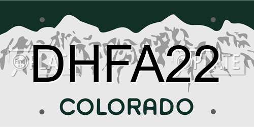 DHFA22 Colorado License Plate