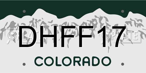 DHFF17 Colorado License Plate