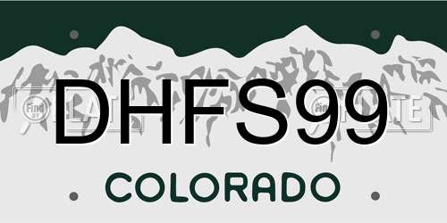 DHFS99 Colorado License Plate