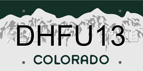 DHFU13 Colorado License Plate