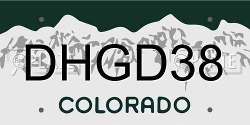 DHGD38 Colorado License Plate
