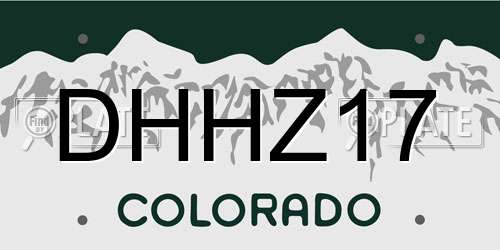 DHHZ17 Colorado License Plate