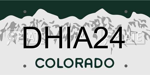 DHIA24 Colorado License Plate