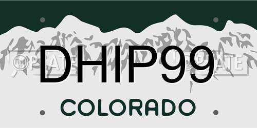 DHIP99 Colorado License Plate