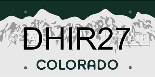 DHIR27 Colorado License Plate