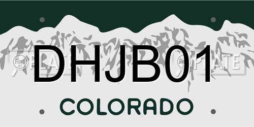 DHJB01 Colorado License Plate