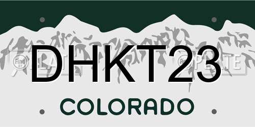 DHKT23 Colorado License Plate