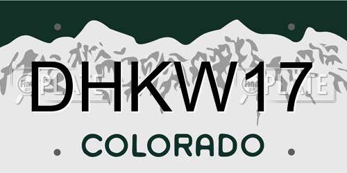 DHKW17 Colorado License Plate