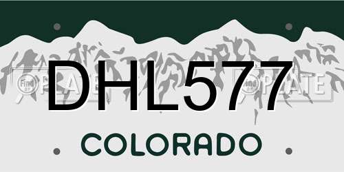 DHL577 Colorado License Plate
