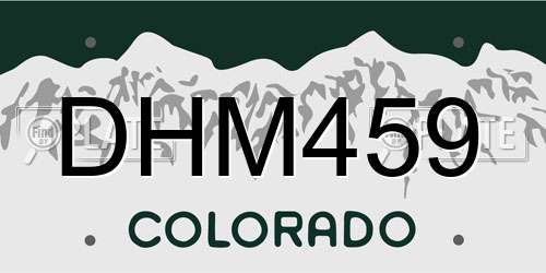 DHM459 Colorado License Plate