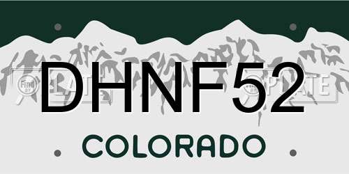 DHNF52 Colorado License Plate